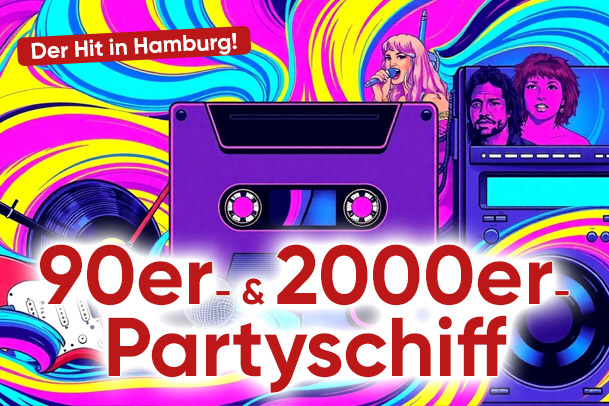 Das 90er-Partyboot am 26.04. in Hamburg